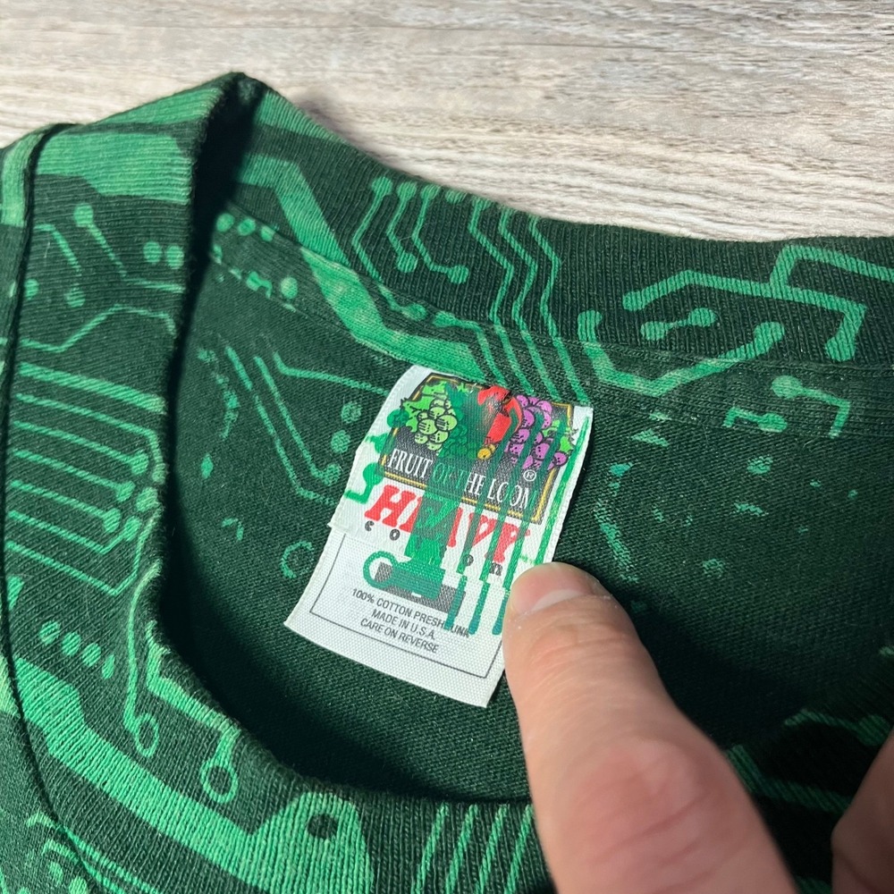 Computer Gear Shirt Adult Large Green Aop Circuit Board Technology Computer View 4